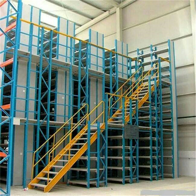 Warehouse Mezzanine Floor Free Standing Modular Rack with Stairway And Elevator