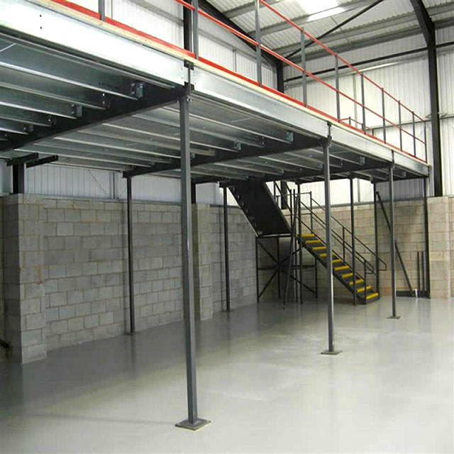 Space Saving Warehouse Storage Steel Platform With A Ladder