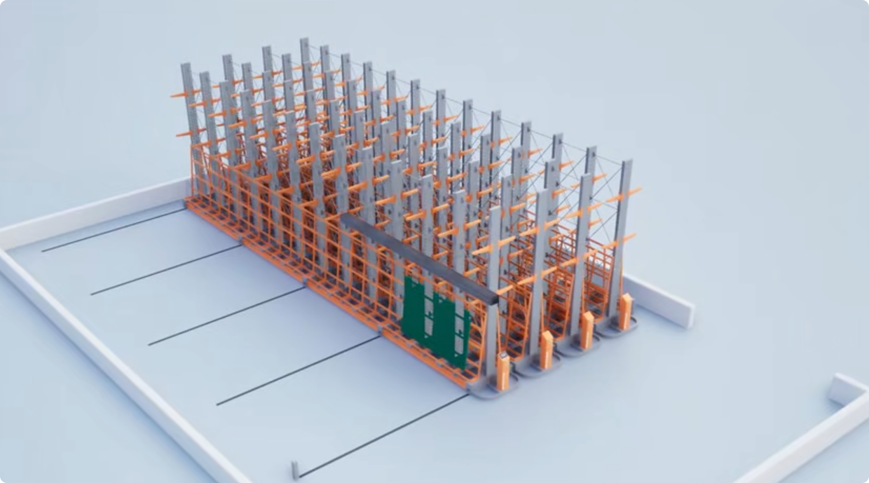 mobile cantilever racking system
