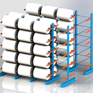 Heavy Duty Fabric Roll Storing Steel Cantilever Racking System