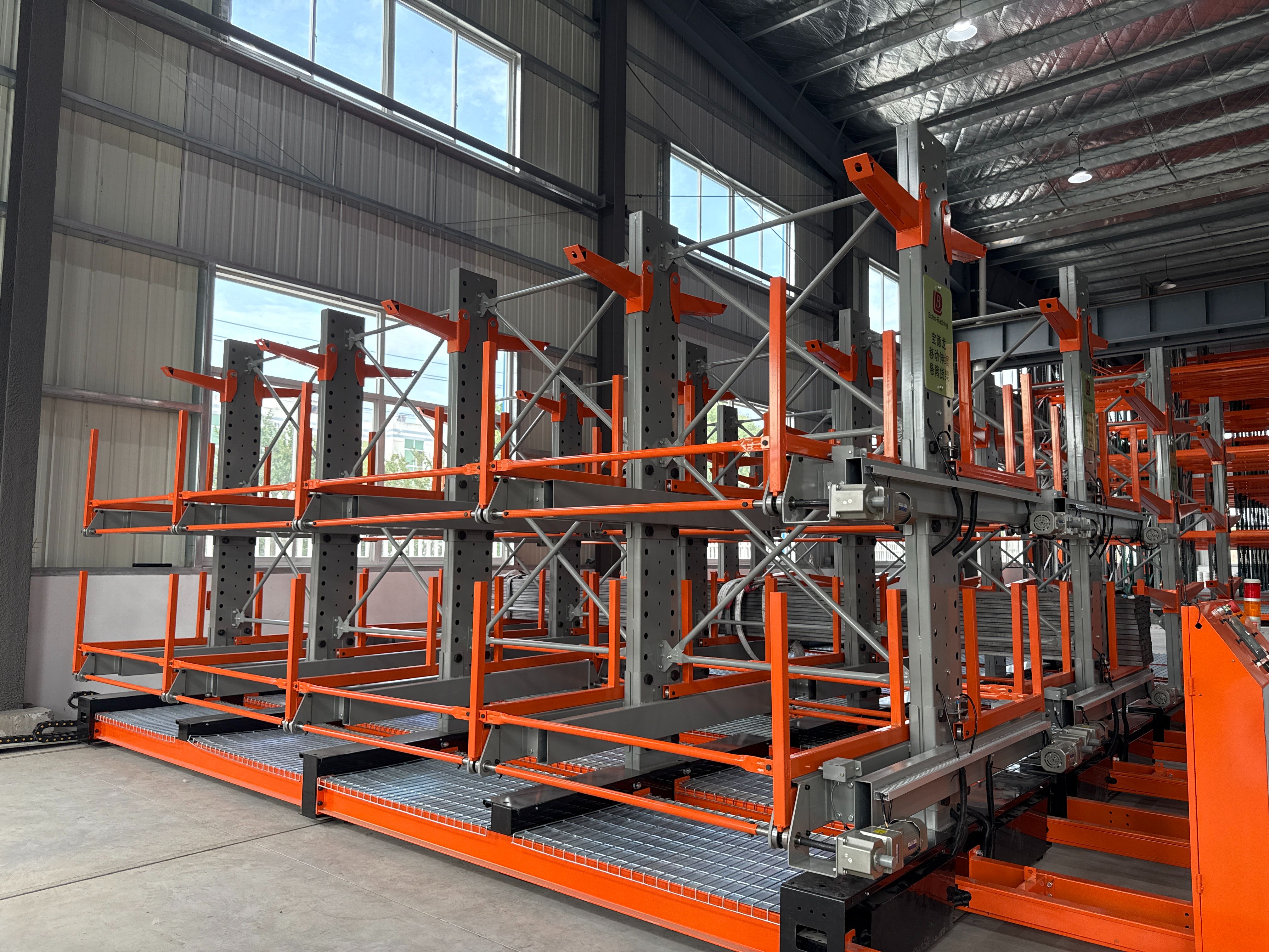 mobile roll out cantilever racking
